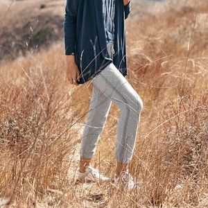 Johnny Was Calme Fleece Joggers Gray Silver Sweatpants Loungewear Size Small